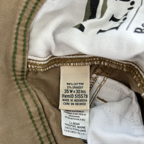 LL Bean Cargo Pants Mens 35x29 BeanFlex Classic Fit Brown Pockets Outdoor - Picture 11 of 13
